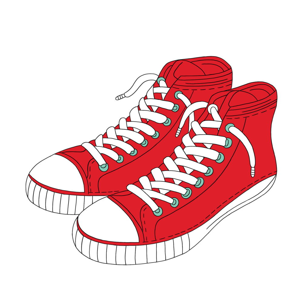 手绘卡通红色帆布鞋休闲鞋运动鞋